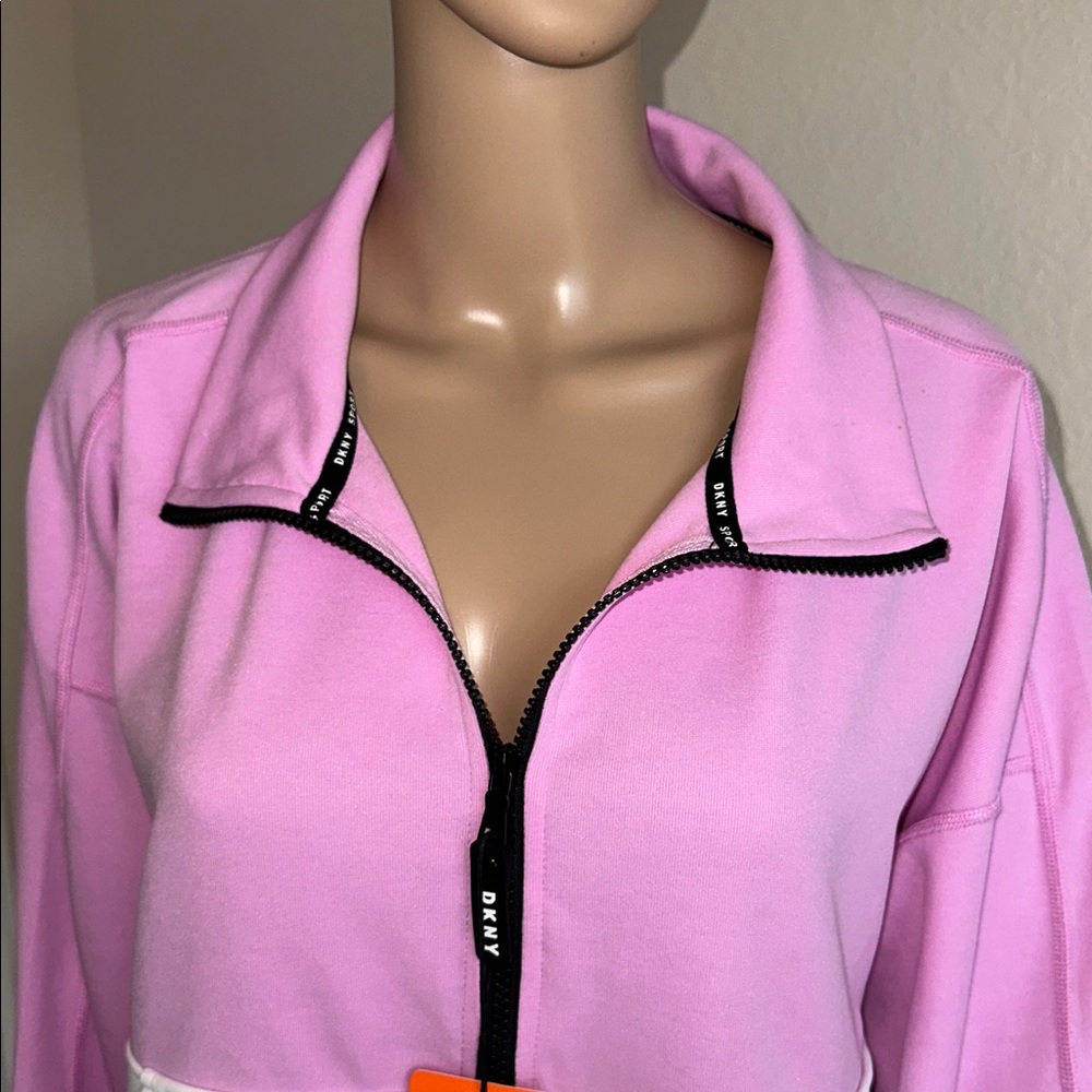 NWT DKNY Pink and White Half-Zip Top Size XXL - Picture 6 of 15